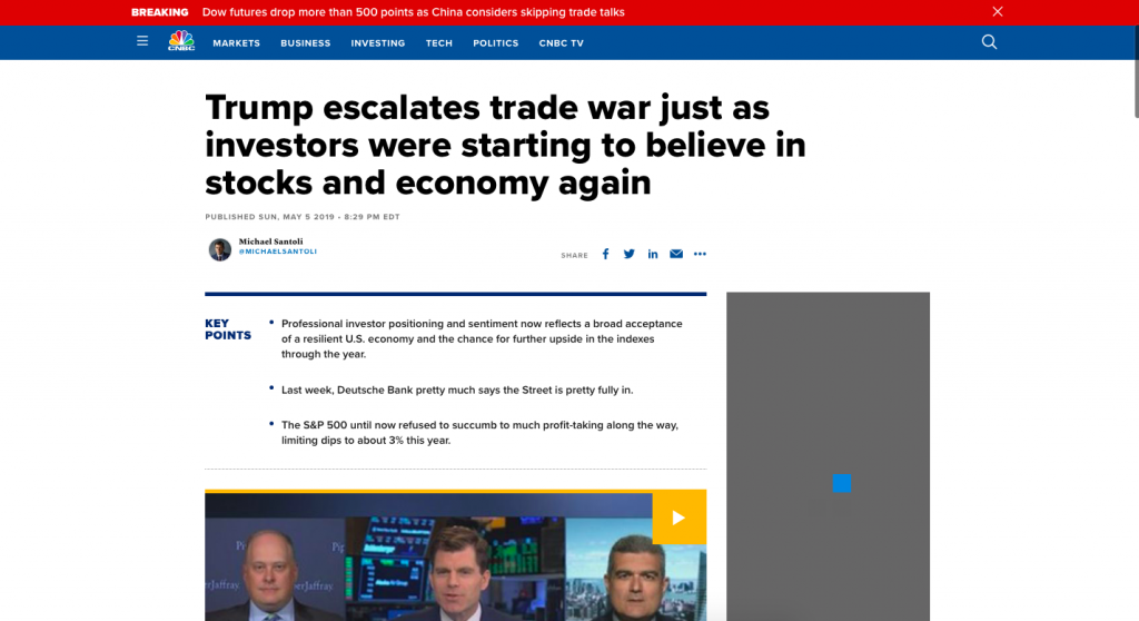 Leftist Financial Media Disparages Trump In Trade Dispute With China