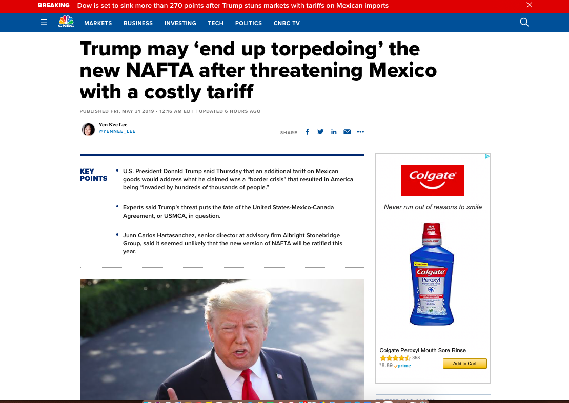 U.S. Financial Press Dutifully Carries Water For #NeverTrump As POTUS Confronts Mexico With Tariffs Over Illegal Immigration