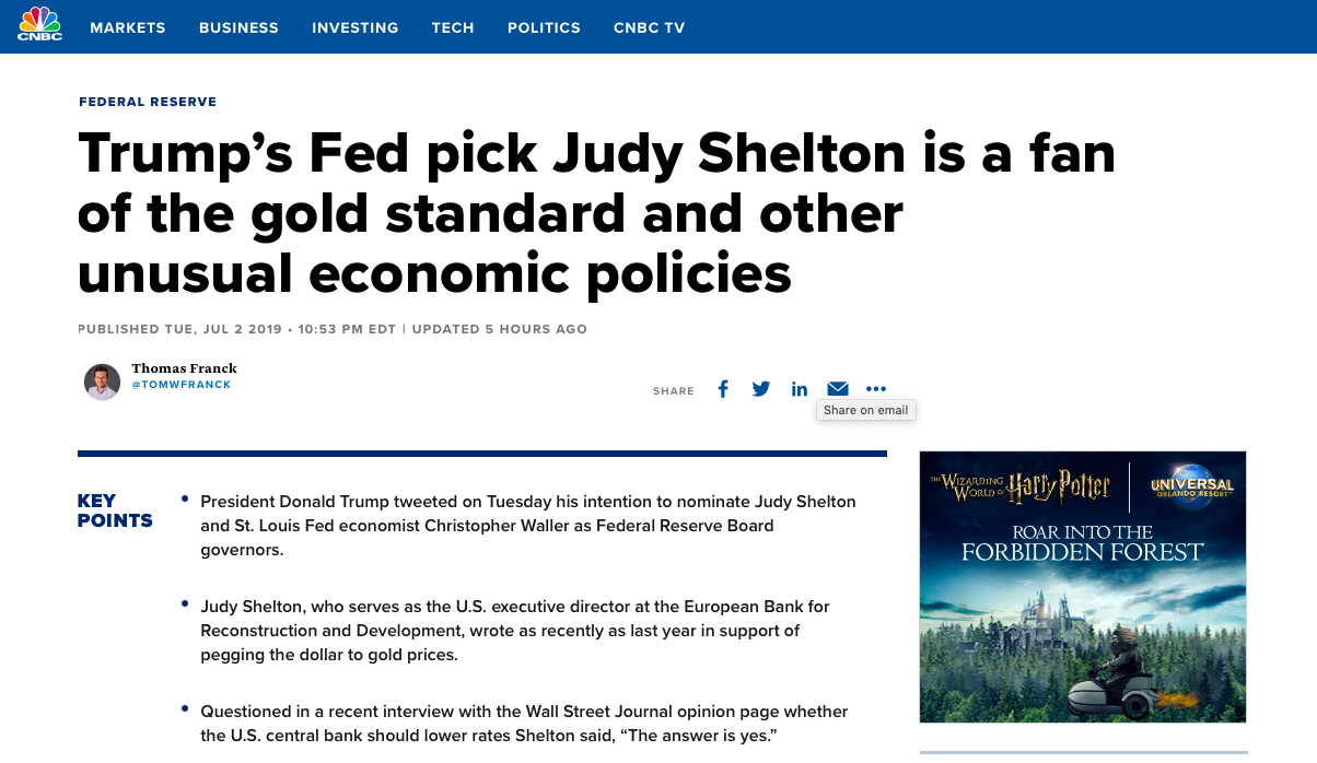 Globalist Financial Media Immediately Attacks Trump Fed Nominees Who May Bring Sound Money Policy