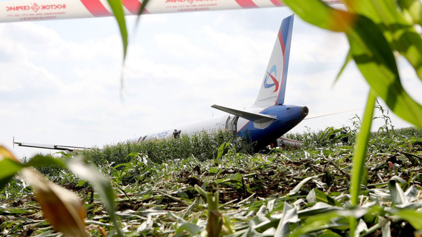 Russian Airliner Crash Lands In Cornfield After Bird Strike, No Deaths