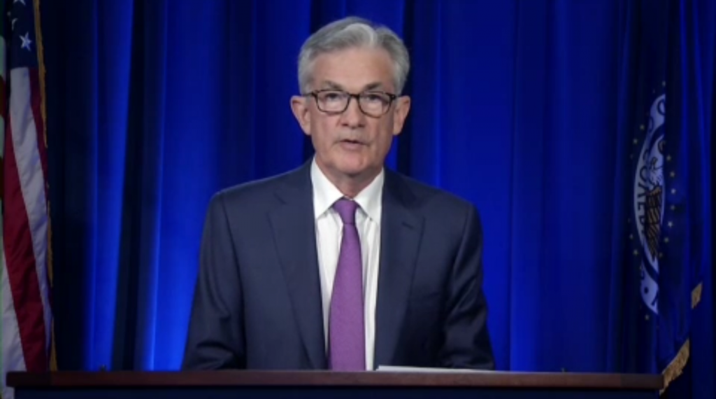 FOMC Chair Powell delivers opening remarks at the July 29, 2020 press conference
