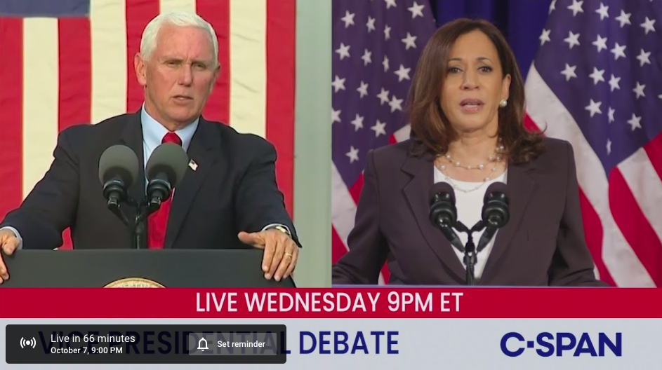 Watch With Us! Vice Presidential Debate Between Mike Pence And Kamala Harris, 9pm EST