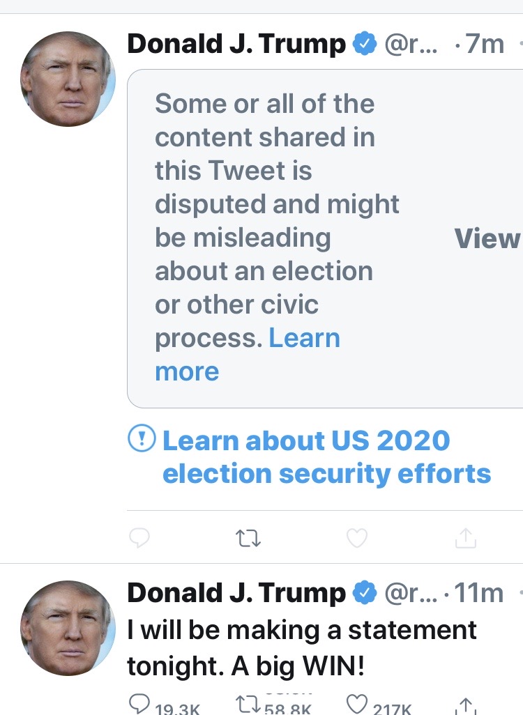 Twitter Blocks Presidential Communications On Election Night