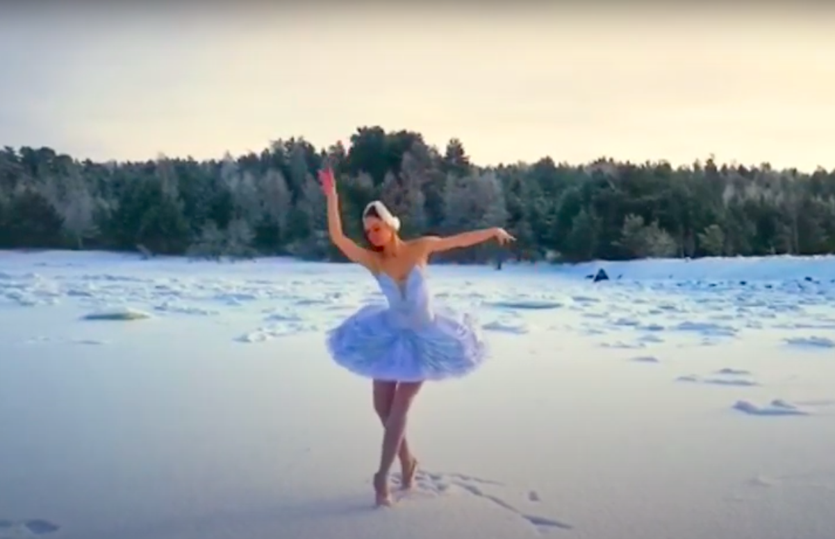 VIDEO: Renowned Russian Ballerina Dances On Gulf Of Finland Ice To Halt Port Construction