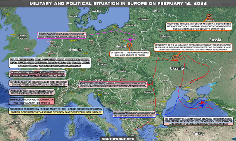 MILITARY AND POLITICAL SITUATION IN EUROPE ON FEBRUARY 12, 2022 (MAP UPDATE)