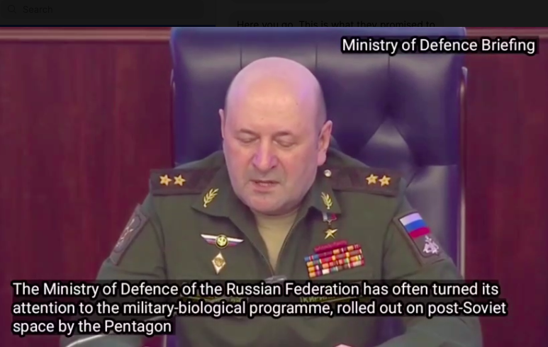 VIDEO: Russian Ministry Of Defense Accuses US Of Nurturing Dangerous Pathogens On Ukrainian Soil, Destroying As Russian Troops Approach