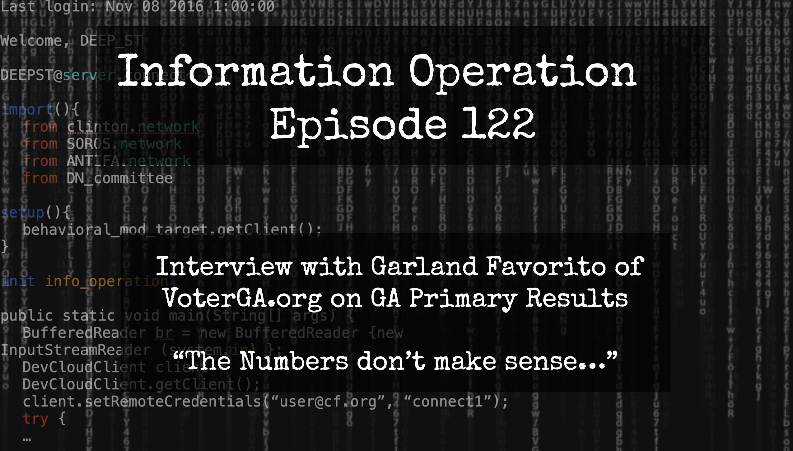 IO Episode 122 - Garland Favorito On GA Primary - "I Don't Believe These Results"