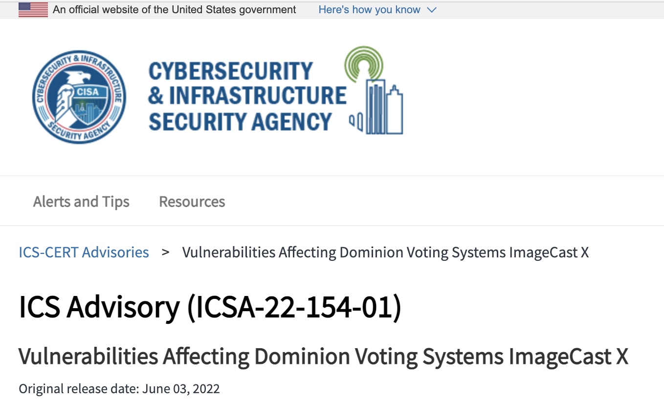 As We've Been Reporting, CISA Releases Report Admitting Dominion Voting Machines Are Ridiculously Vulnerable To Hacking