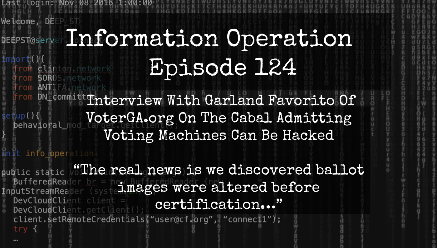 IO Episode 124 - Garland Favorito Of VoterGA - They Admit Machines Can Be Hacked
