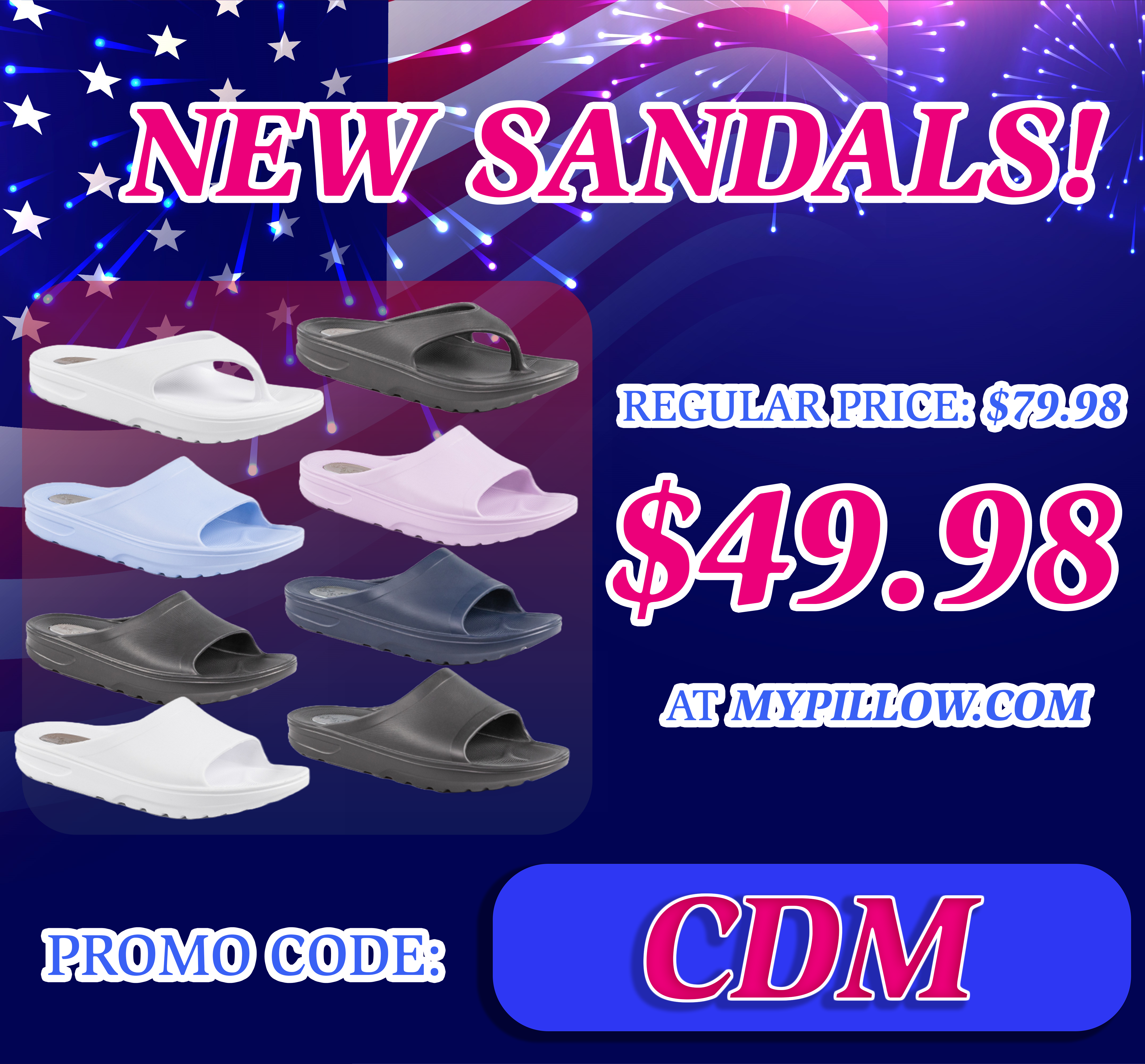If You Adore MyPillow Slippers, You'll Love The Slide Sandals! Support Mike And The Patriotic Movement!