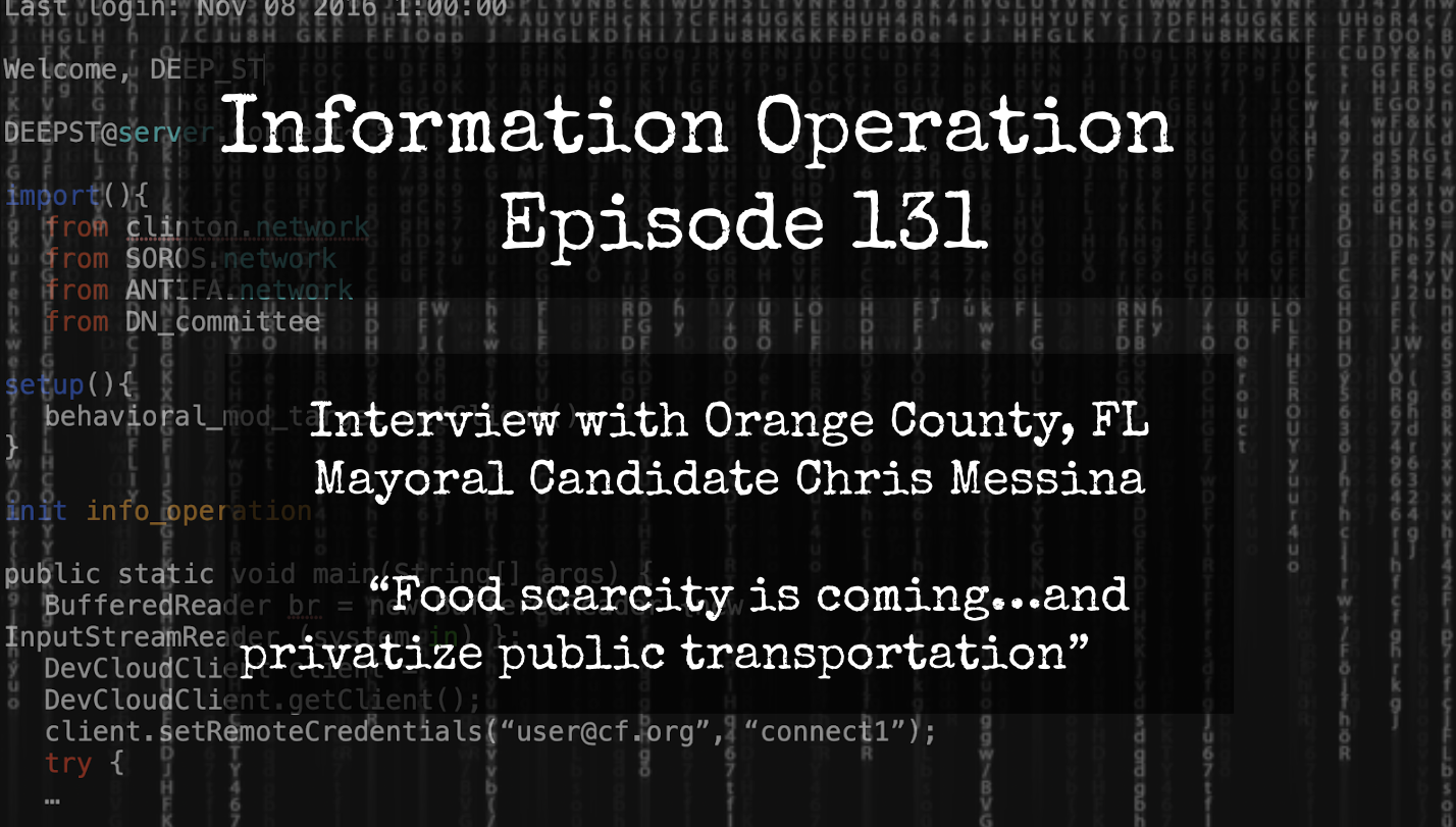 IO Episode 131 - Interview Orange County, FL Mayoral Candidate Christ Messina