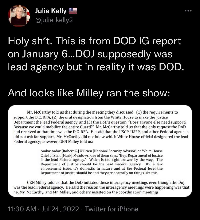 Telegram cloud photo size 1 5109607573283253046 y | report:  evidence emerges general milley ran jan 6 show, may have broken constitutional law with military acting against american civilians | politics