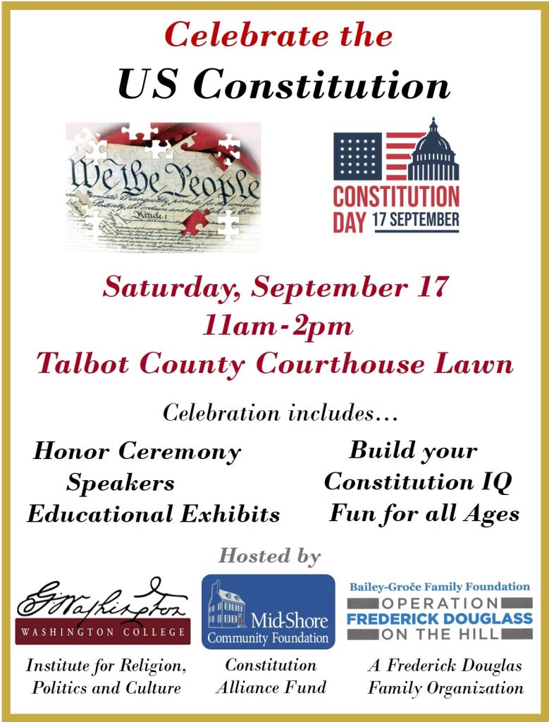 Time To Know The Constitution - Talbot County Of Maryland Celebrating The U.S. Constitution On September 17t