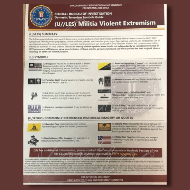 BREAKING: FBI Whistleblower LEAKS Bureau’s ‘Domestic Terrorism Symbols Guide’ On ‘Militia Violent Extremists’ Citing Ashli Babbitt As MVE Martyr