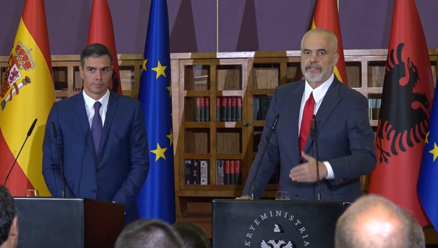 Albania's Rama Defends Kosovo In Press Conference With Spanish Prime Minister