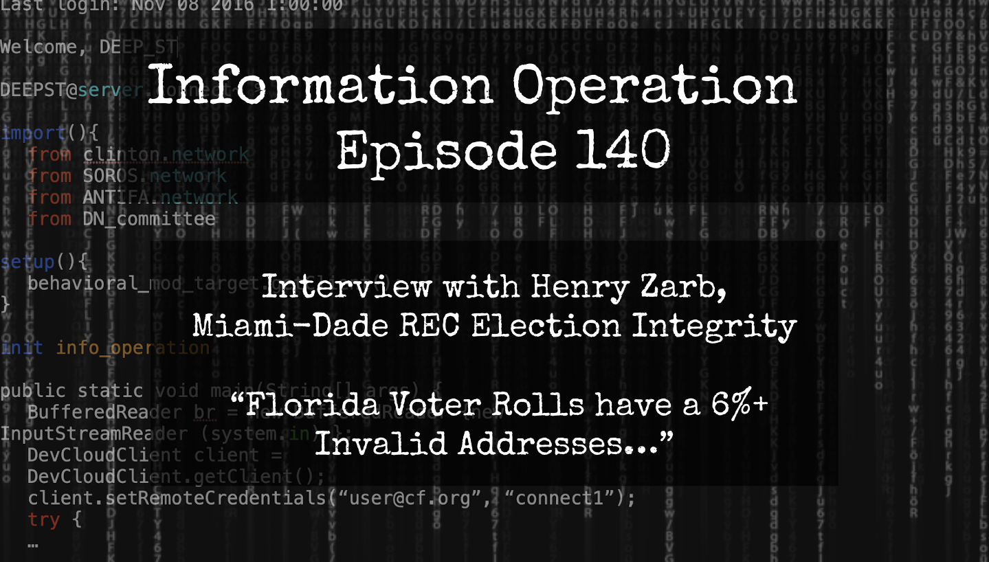 IO Episode 140 - Henry Zarb Miami-Dade REC Election Integrity