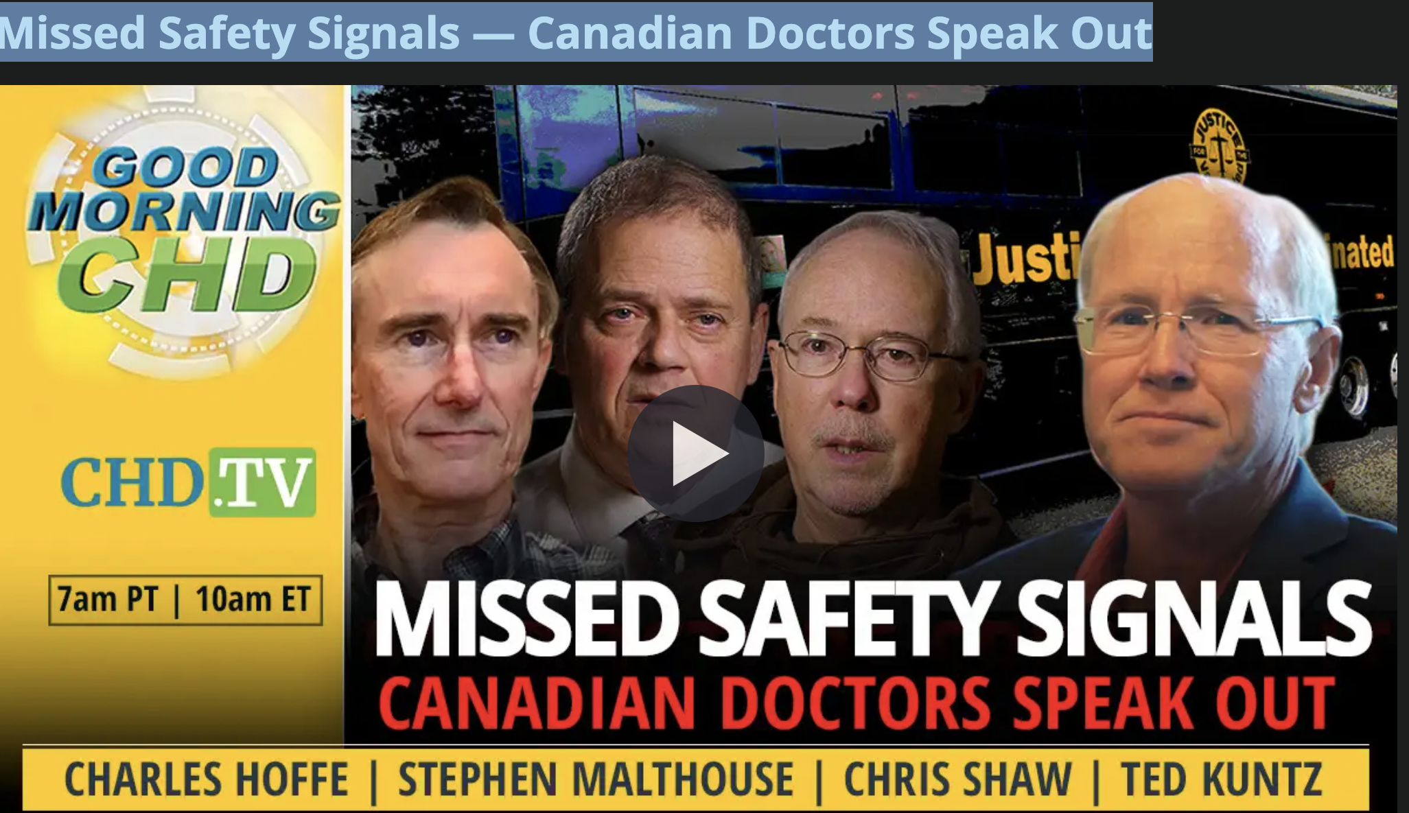 Missed Safety Signals — Canadian Doctors Speak Out