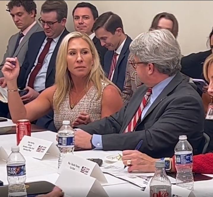 Marjorie Taylor Greene DESTROYS Gabe Sterling To His Face In Election Integrity Caucus