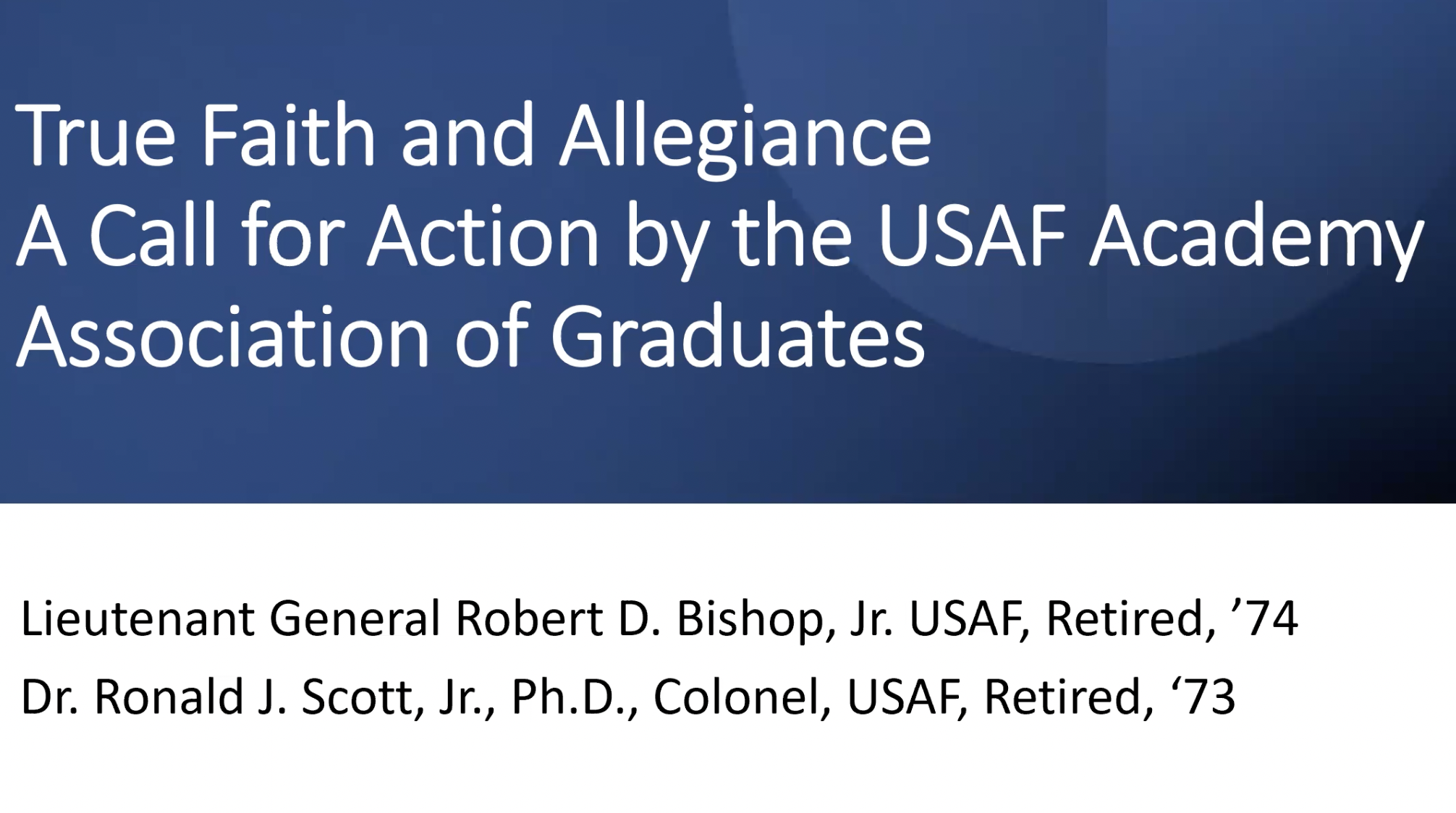 Retired USAF General Confronts USAFA Association Of Graduates Over Abdication Of Fiduciary Responsibility