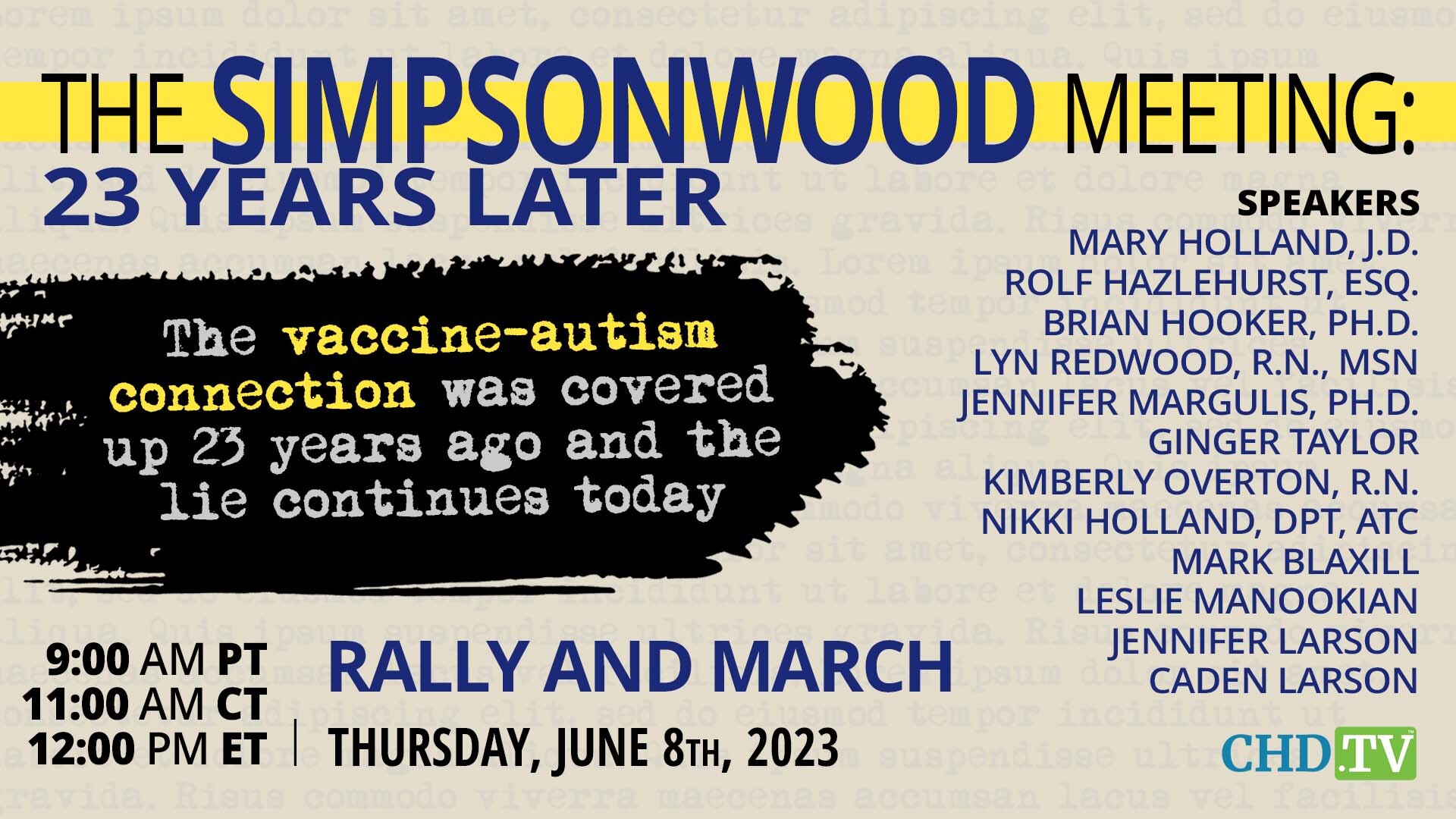 LIVESTREAM The Simpsonwood Meeting: 23 Years Later