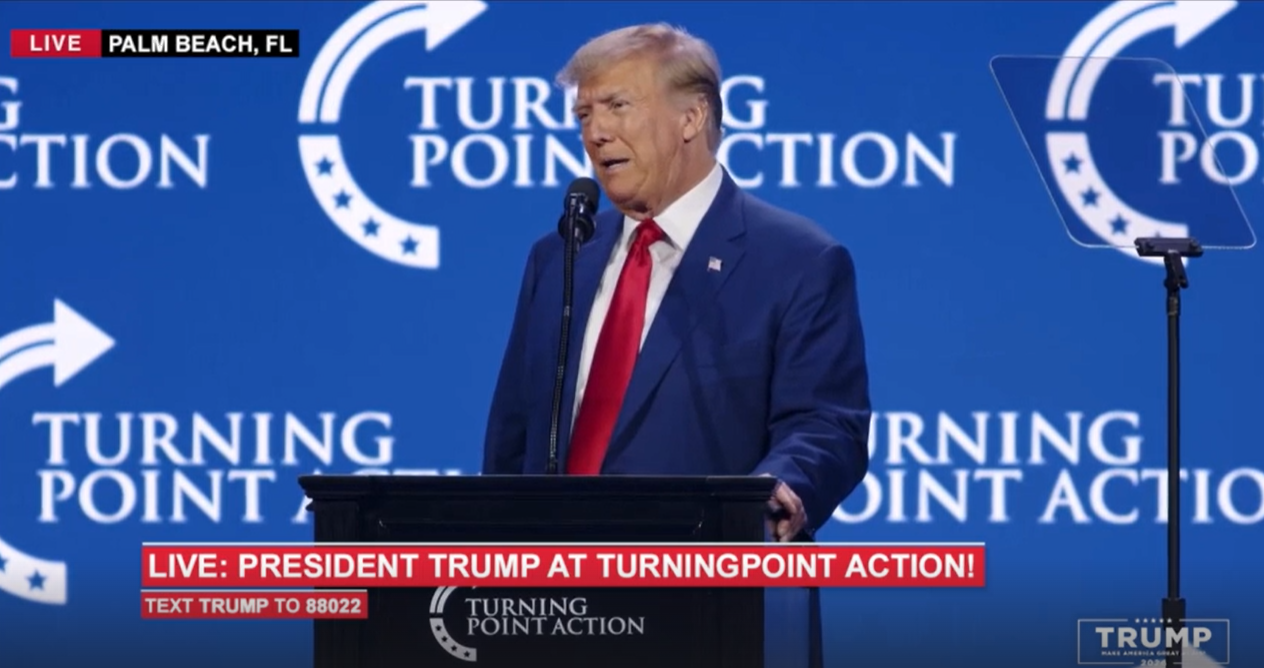Donald J. Trump spoke at the Turning Point Action conference in Palm Beach Florida.