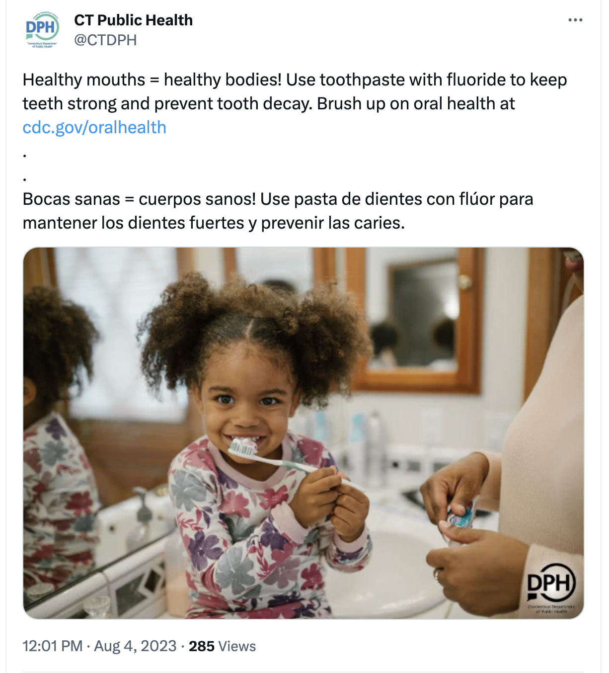Please Follow us on Gab, Minds, Telegram, Rumble, Gettr, Truth Social, Twitter Source: X (formerly Twitter.com) The Connecticut Department of Health (CTDPH) is encouraging toothpaste with fluoride for children, despite evidence that links fluoride to neurodevelopmental damage in children, according to the National Toxicology Program (NTP).