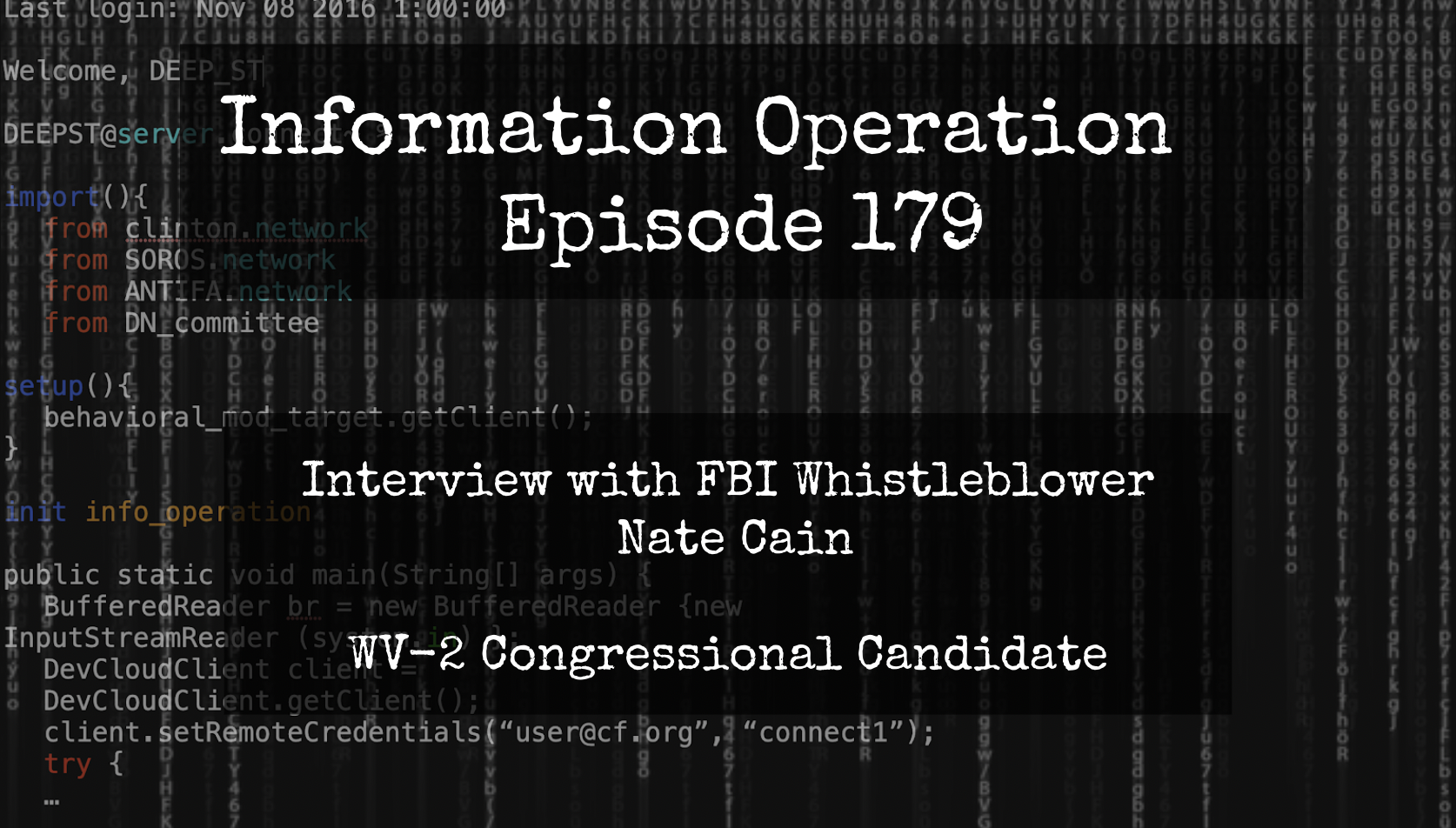 IO Episode 179 - FBI Whistleblower Nate Cain WV-2 Congressional Candidate