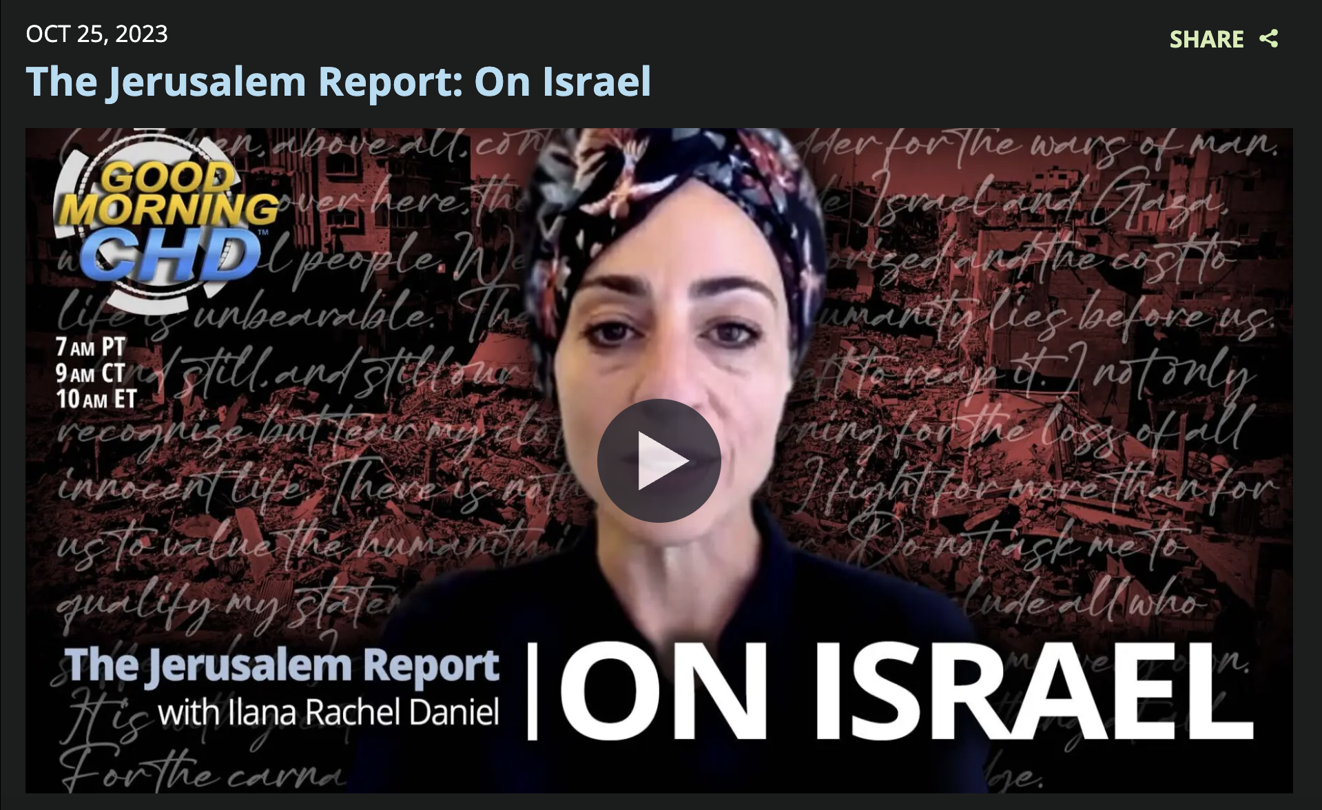 The Jerusalem Report: On Israel