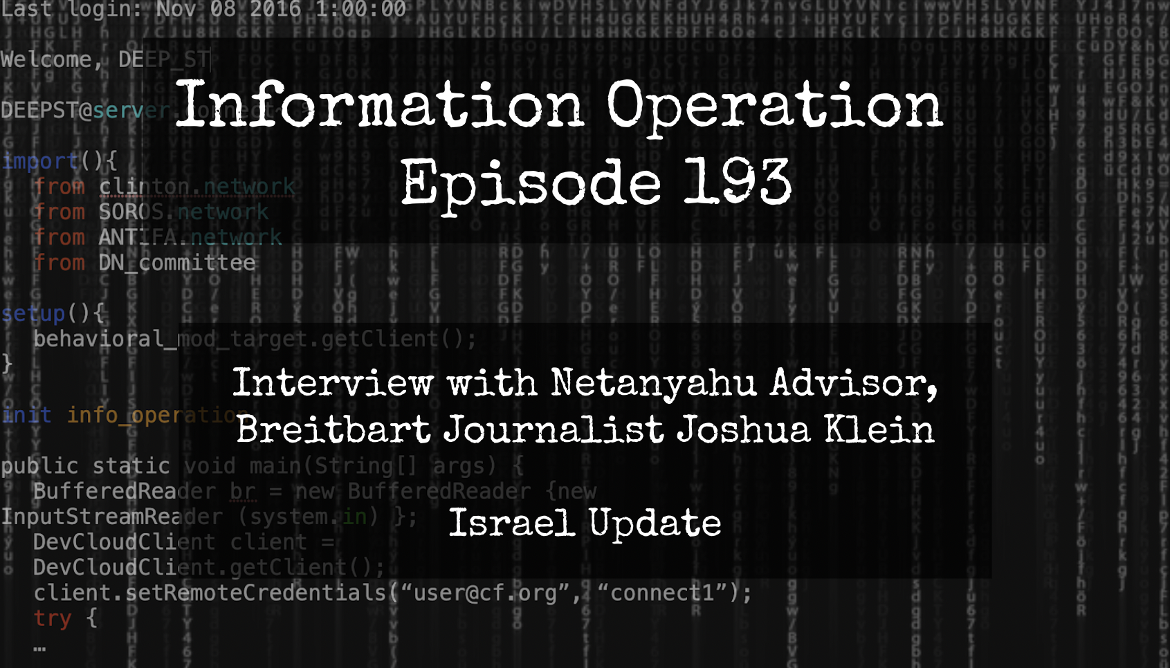 LIVE 9pm EST: Information Operation with Josh Klein - Israel Update