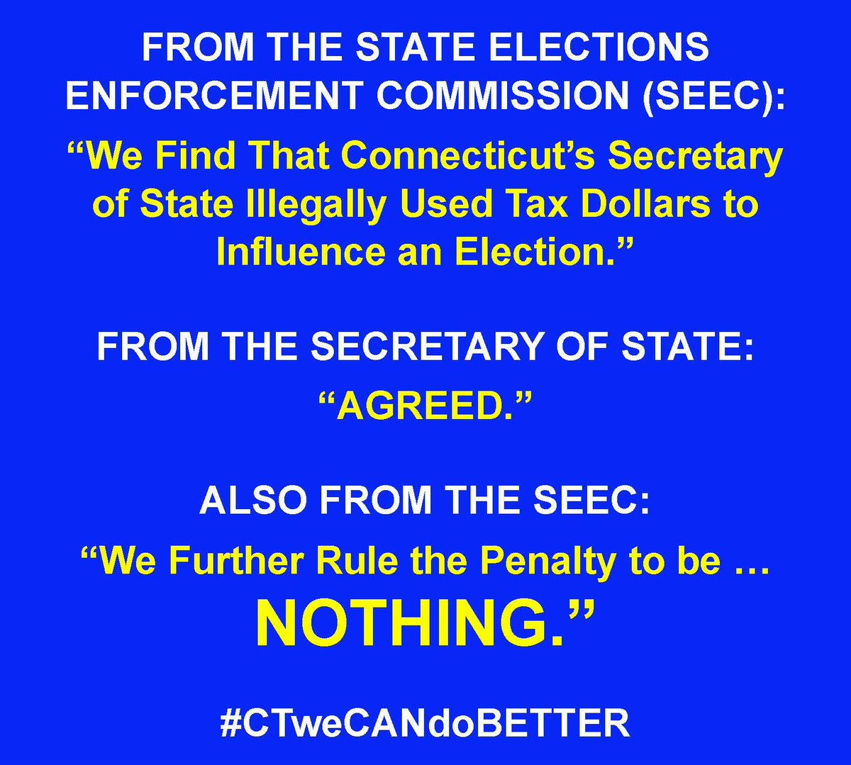 CT Secretary Of State Illegally Used Tax Dollars To Influence 2022 Ballot Question, But No Fine Or Penalty Issued By SEEC