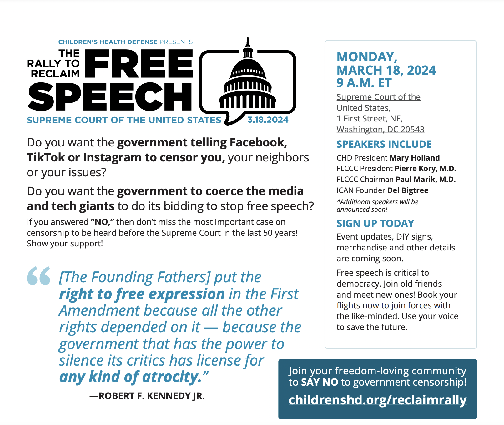 CDM Founder L Todd Wood To Speak In Front Of SCOTUS Mar 18 - The Rally To Reclaim Free Speech