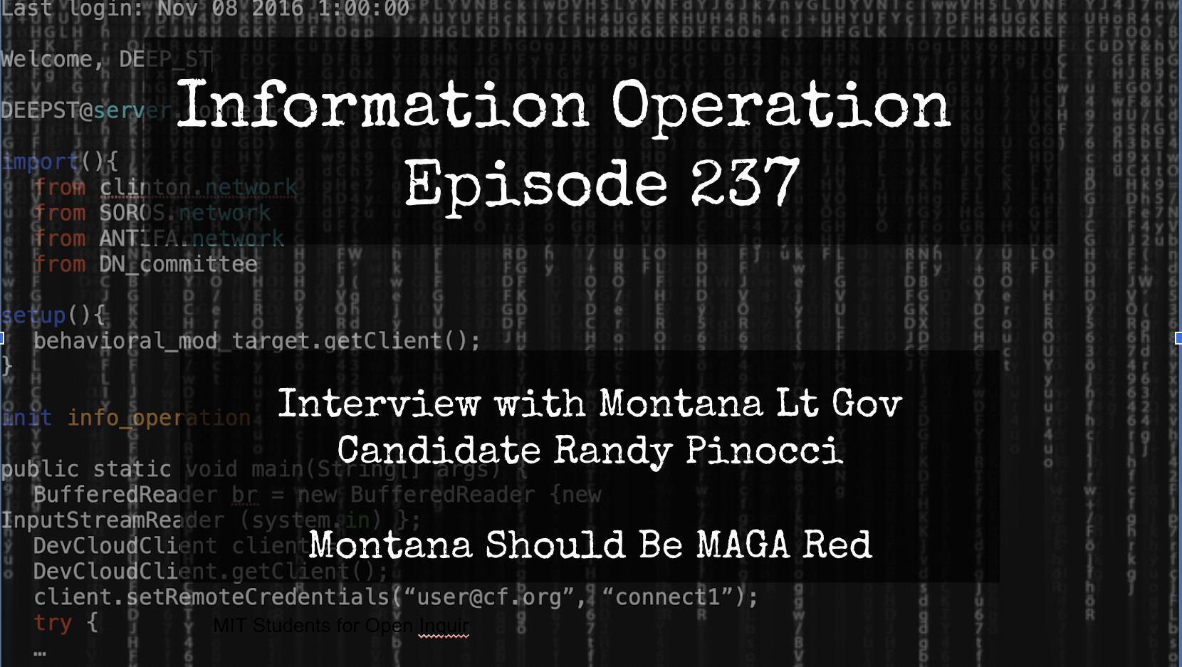 IO Episode 237 - Montana Lt Gov Candidate Randy Pinocci 4/30/24