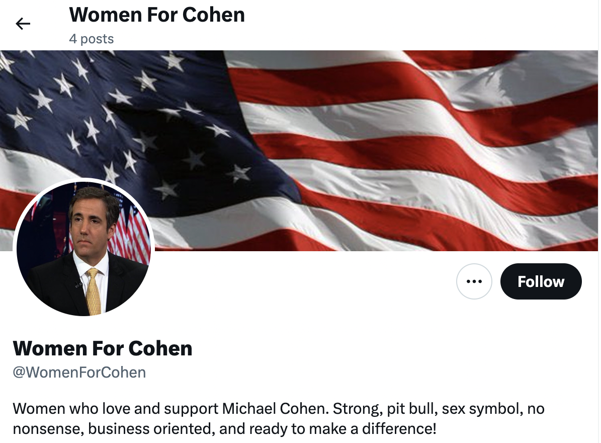 Michael Cohen, RedFinch, And @WomenForCohen
