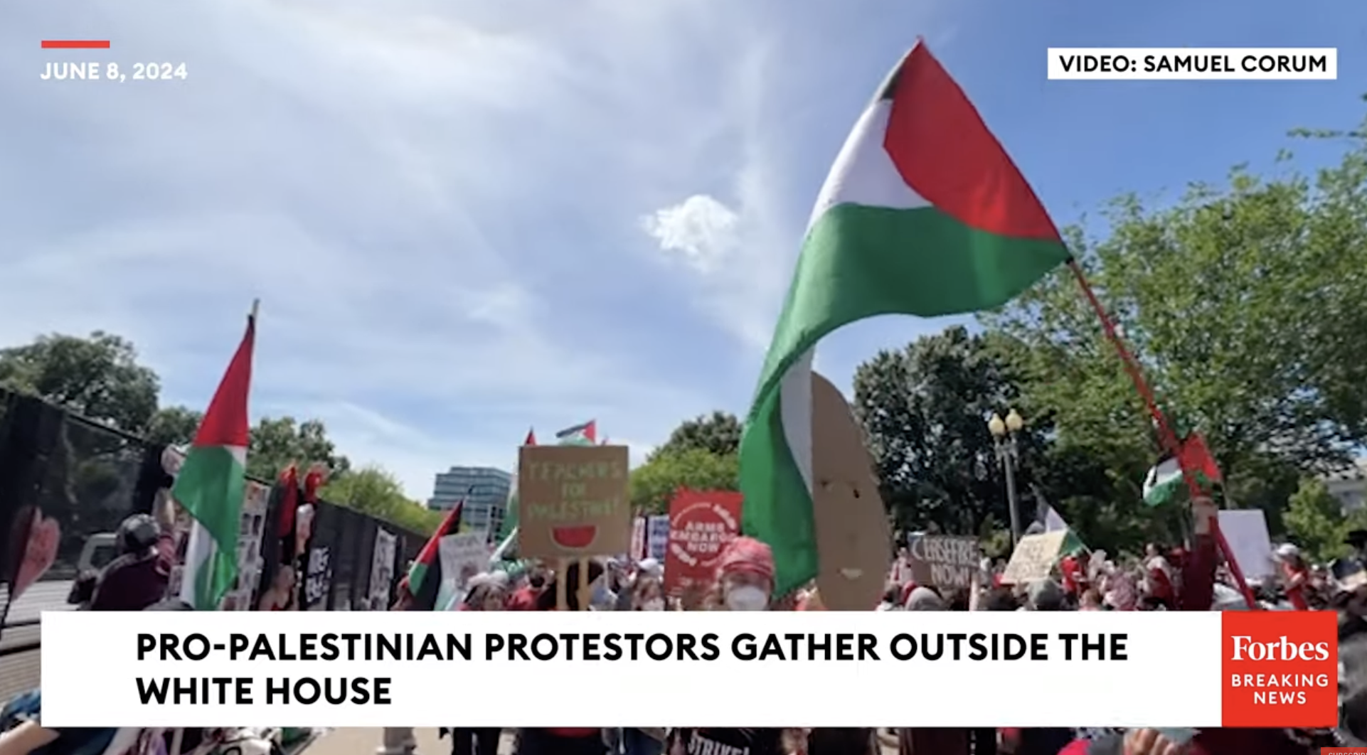 Pro-Palestinian Demonstrators Near White House Get Ugly