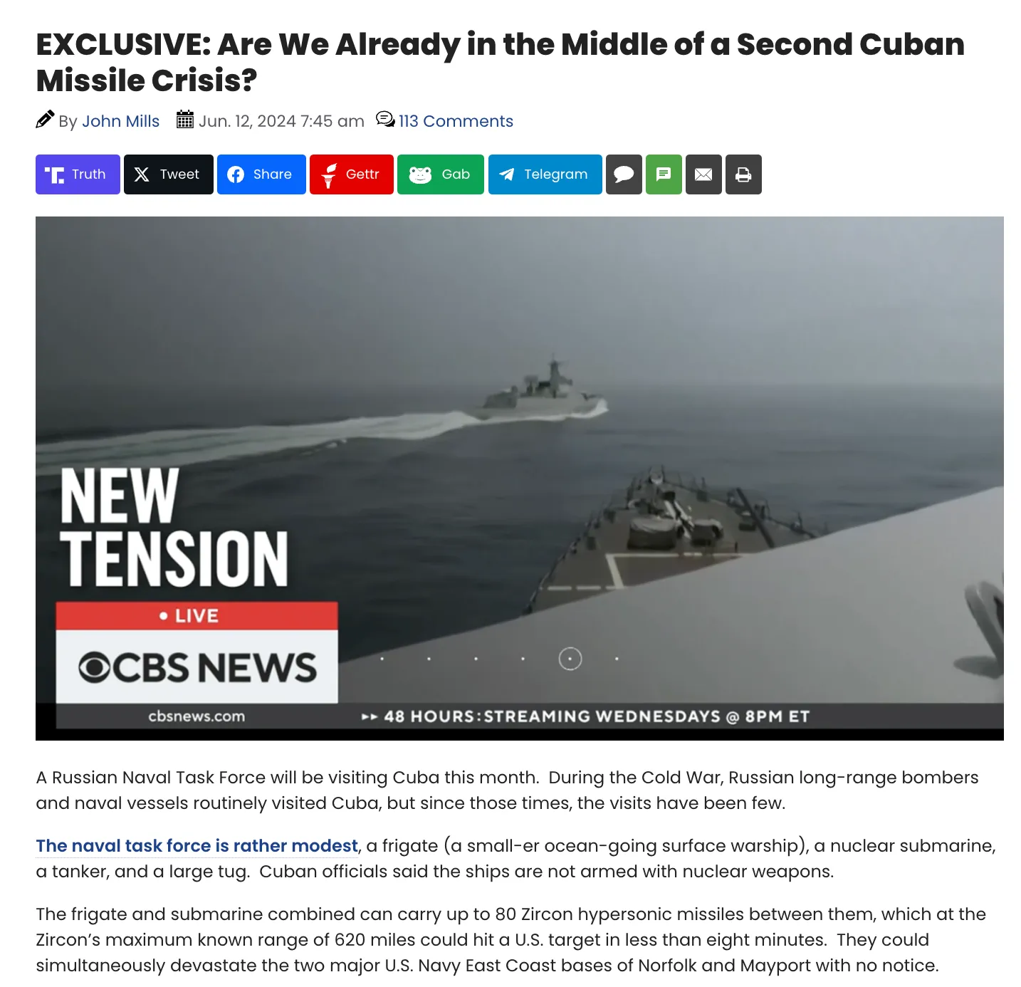 Chinese Missiles In Cuba?