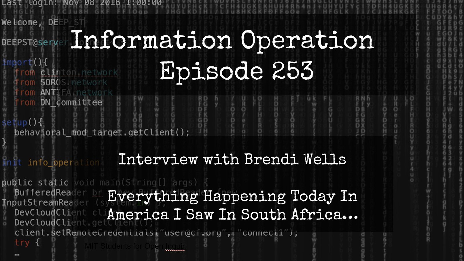 IO Episode 253 - Brendi Wells - Everything Happening Today In America I Saw In South Africa 6/13/24