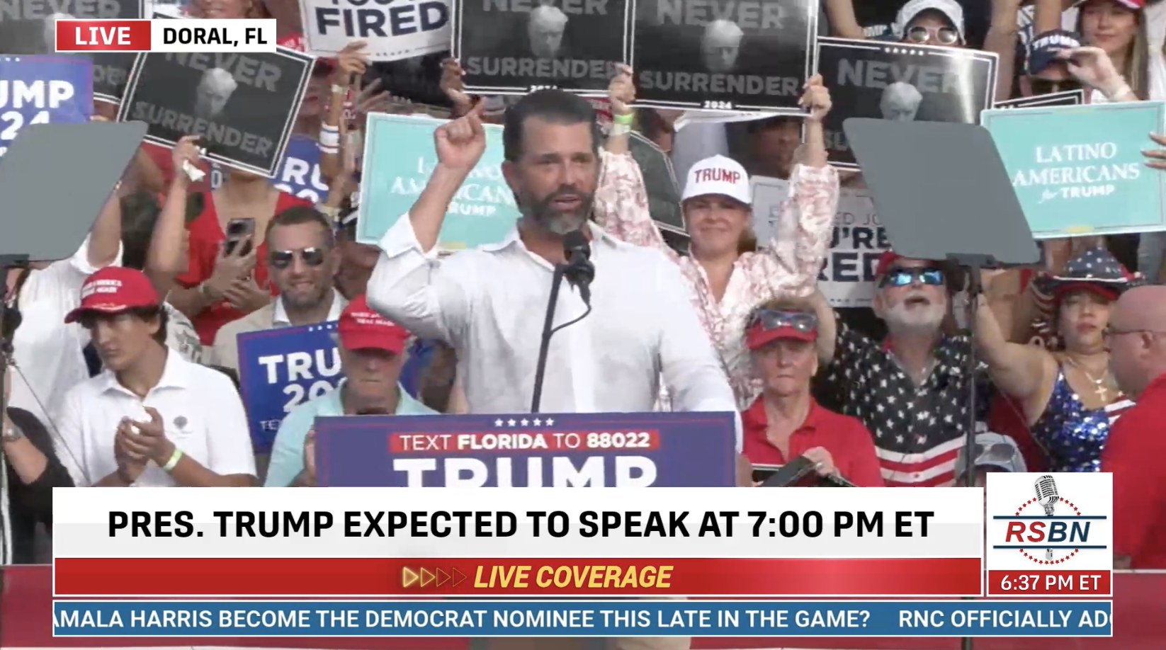 LIVE 7pm EST: Trump Rally Doral, FL