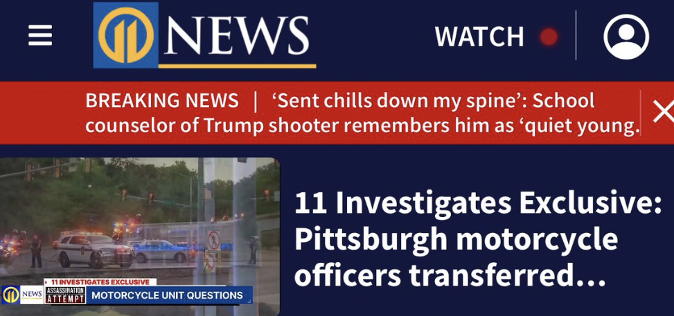 REPORT: Pittsburg Cops 'Transferred' Out Of Unit Because 'Never Got Permission To Help Trump'