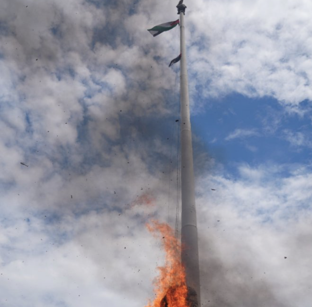 DC Protesters Burn American Flag, Hoist Palestinian Flag