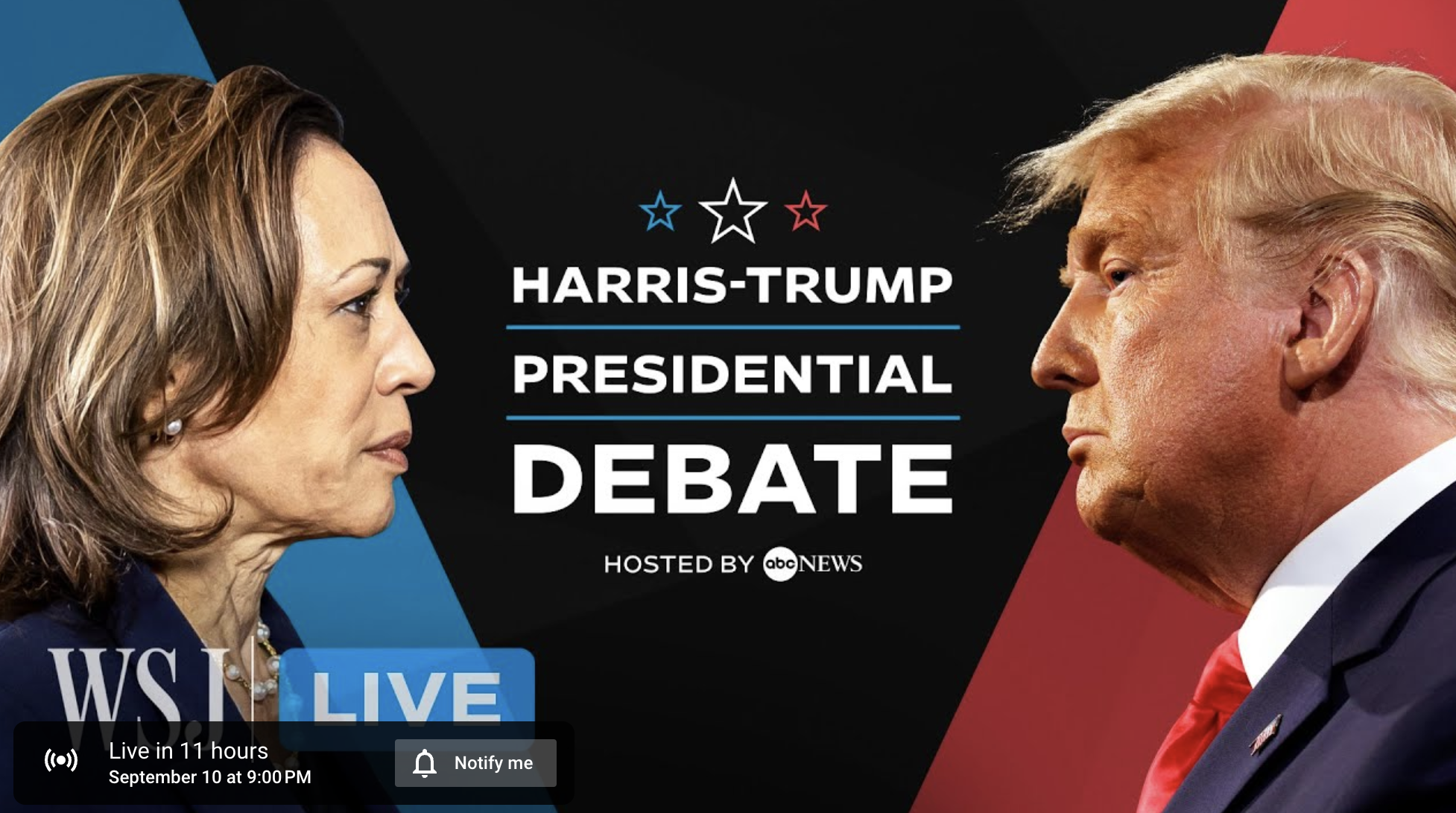 LIVE 9pm EST: Presidential Debate - Trump Vs Harris