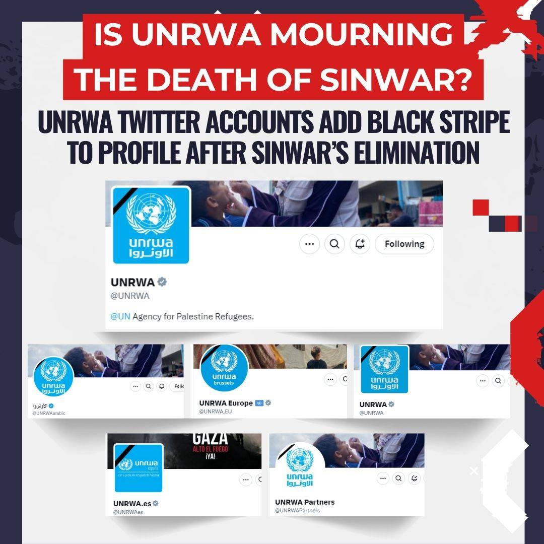 UNRWA Adds Black Stripe To Twitter Profile, Are They Mourning Death Of Hamas Leader?