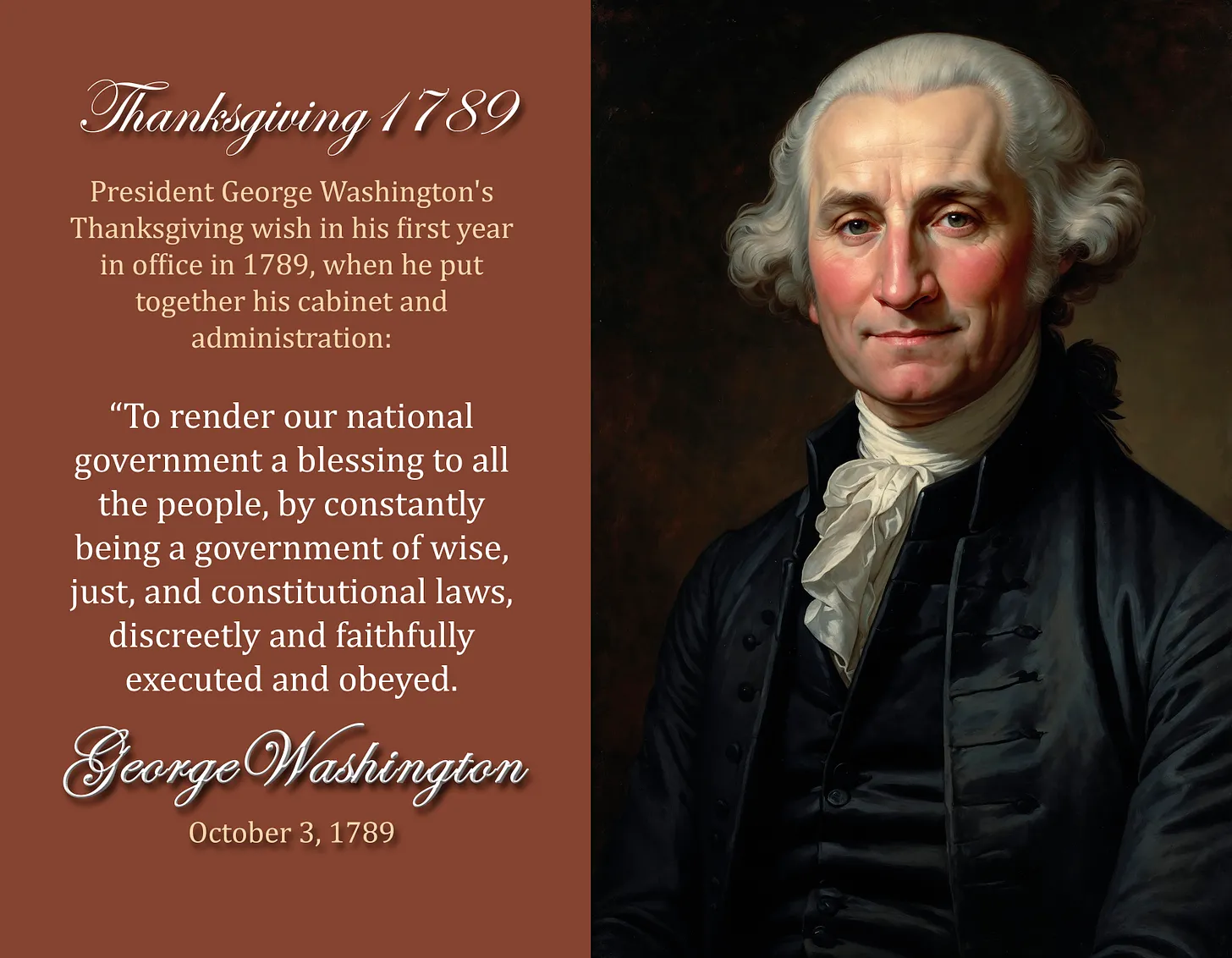 President George Washington's First Thanksgiving As President